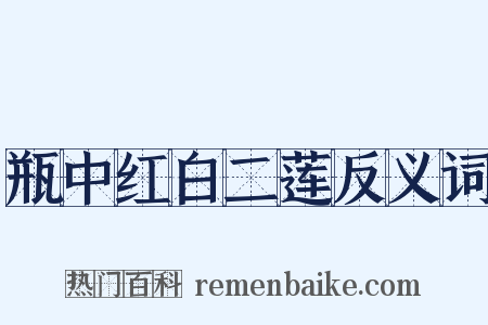 瓶中红白二莲反义词是什么意思的图片